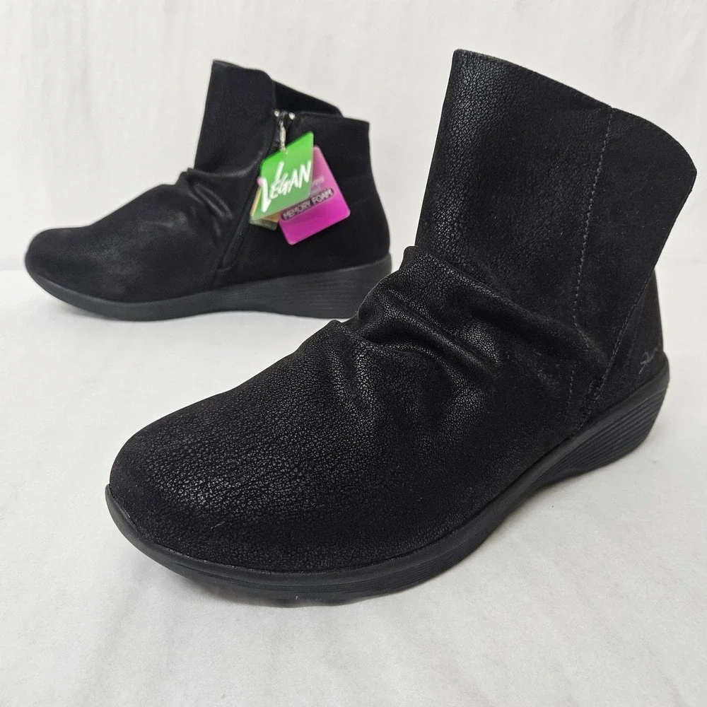 Skechers Arya Fresher Trick Ankle Boots Vegan 167809 Black Womens Size 10